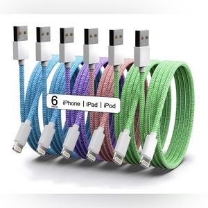 6PCS Lightning USB iPhone Chargers 3/3/6/6/6/9 FT Long Fast Charging Cable NEW